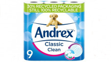 Currently, all Andrex toilet tissue and dry packaging are 100% recyclable